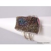 Bague Pyrite arc-en-ciel bleu bronze taille 58 Bijoux en Pyrite arc-en-ciel YM36.3
