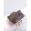 Bague Pyrite arc-en-ciel bleu bronze taille 58 Bijoux en Pyrite arc-en-ciel YM36.3