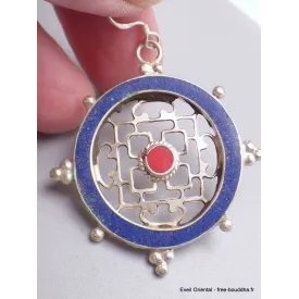 Boucles d'oreilles tibétaines Mandala - Bijoux tibetains bouddhistes