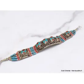 Bracelet tibétain traditionnel 4 pierres - Bracelets tibétains bouddhistes