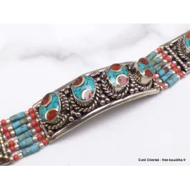 Bracelet tibétain traditionnel 4 pierres - Bracelets tibétains bouddhistes