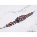 Bracelet tibétain traditionnel imitation corail lapis Bracelets tibétains bouddhistes BTT6