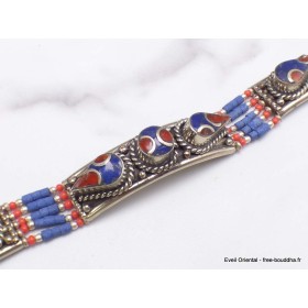 Bracelet tibétain traditionnel couleur lapis lazuli Bracelets tibétains bouddhistes BTT7