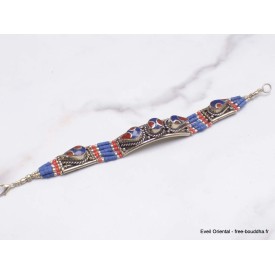 Bracelet tibétain traditionnel couleur lapis lazuli Bracelets tibétains bouddhistes BTT7