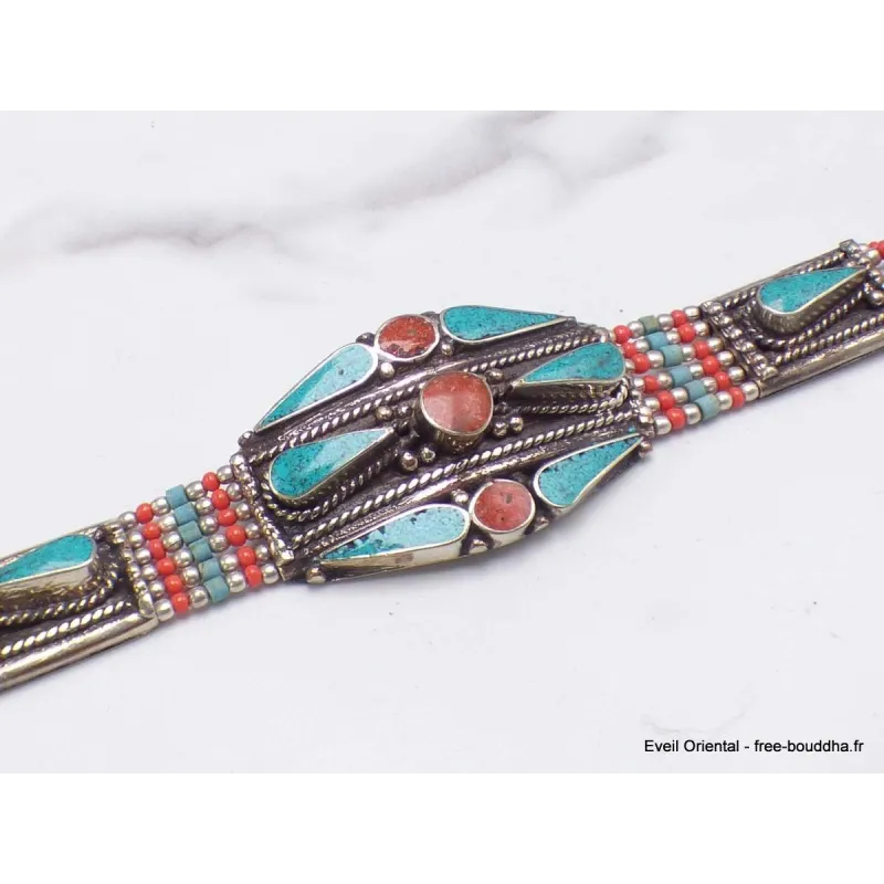 Bracelet népalais avec pierres fantaisie - Bracelets tibétains bouddhistes
