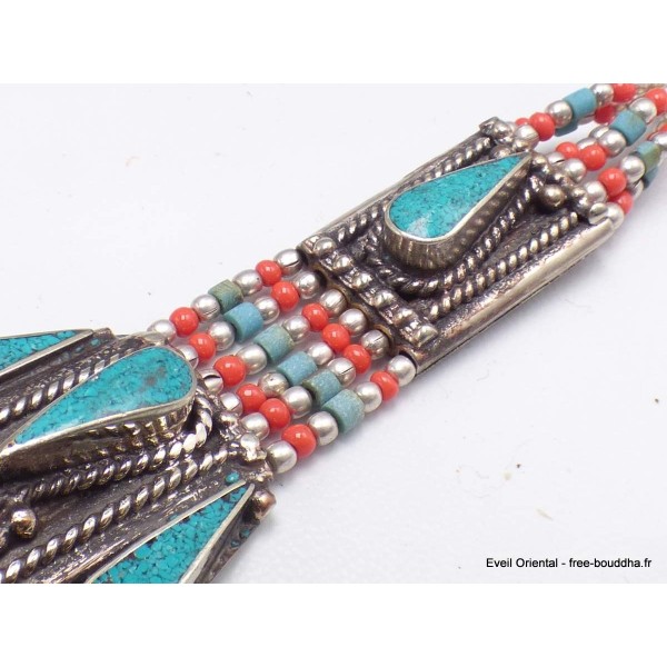 Bracelet népalais avec pierres fantaisie Bracelets tibétains bouddhistes BTT9