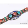 Bijou tibétain bracelet pierres fantaisie - Bracelets tibétains bouddhistes