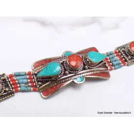 Bijou tibétain bracelet avec pierres fantaisie - Bracelets tibétains bouddhistes