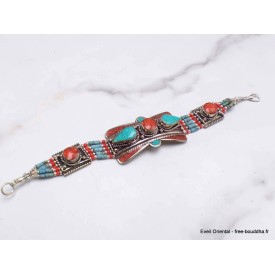 Bijou tibétain bracelet avec pierres fantaisie Bracelets tibétains bouddhistes BTT12