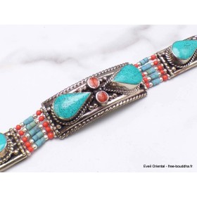 Bijou népalais bracelet métal résine Bracelets tibétains bouddhistes BTT14-a