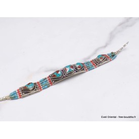 Bracelet népalais traditionnel pierres fantaisie Bracelets tibétains bouddhistes BTT15