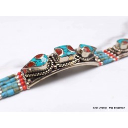 Bracelet népalais traditionnel pierres fantaisie Bracelets tibétains bouddhistes BTT15