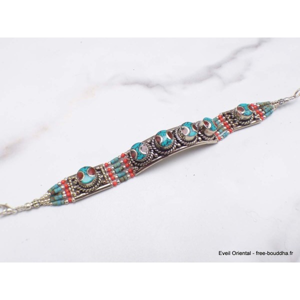 Authentique bracelet tibétain 4 pierres Bracelets tibétains bouddhistes BTT17