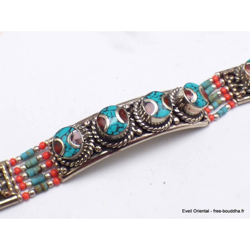 Authentique bracelet tibétain 4 pierres Bracelets tibétains bouddhistes BTT17