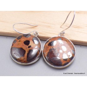 Boucles d'oreilles rondes en Bauxite Bijoux en Bauxite AW93