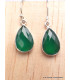 Boucles d'oreilles goutte en Onyx vert facetté Bijoux en Onyx Vert AW83.2