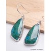 Boucles d'oreilles asymétriques Malachite sur Chrysocolle Bijoux en Malachite sur Chrysocolle AW94.3