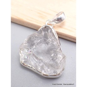 Quartz Lémurien pendentif asymétrique serti clos Bijoux en Quartz Lémurien CWA57.8