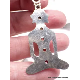 Pendentif en pierres naturelles Bouddha argent 7 chakras (défaut) - Pendentifs pierres naturelles