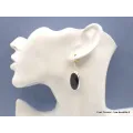 Boucles d'oreilles ovales en Oeil de Tigre Bleu - Bijoux en Oeil de Faucon