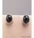 Clous d'oreilles Black Star Diopside ronde ou ovale Boucles d'oreilles en pierres AW99