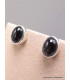 Clous d'oreilles Black Star Diopside ronde ou ovale Boucles d'oreilles en pierres AW99