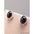 Clous d'oreilles Black Star Diopside ronde ou ovale Boucles d'oreilles en pierres AW99