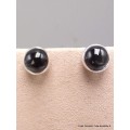 Clous d'oreilles Black Star Diopside ronde ou ovale Boucles d'oreilles en pierres AW99