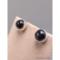 Clous d'oreilles Black Star Diopside ronde ou ovale Boucles d'oreilles en pierres AW99