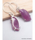 Boucles d'oreilles Saphir rose non traité forme libre Bijoux en Saphir Rose AW104.3