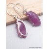 Boucles d'oreilles Saphir rose non traité forme libre Bijoux en Saphir Rose AW104.3