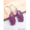 Boucles d'oreilles Saphir rose non traité forme libre Bijoux en Saphir Rose AW104.3