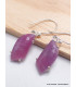 Boucles d'oreilles Saphir rose non traité forme libre Bijoux en Saphir Rose AW104.3