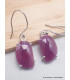 Boucles d'oreilles asymétriques Saphir rose facetté Bijoux en Saphir Rose AW104.4