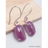 Boucles d'oreilles asymétriques Saphir rose facetté Bijoux en Saphir Rose AW104.4