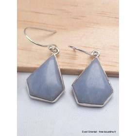 Boucles d'oreilles Angelite bleue anhydrite losange Bijoux en Angélite AW96.2