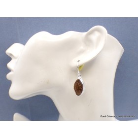 Boucles d'oreilles Astrophyllite brute forme marquise Bijoux en Astrophyllite AW87.2