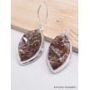 Boucles d'oreilles Astrophyllite brute forme marquise Bijoux en Astrophyllite AW87.2