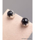 Clous d'oreilles Onyx noir ronds Boucles d'oreilles en pierres AW100.2