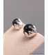 Clous d'oreilles Onyx noir ronds Boucles d'oreilles en pierres AW100.2
