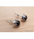 Clous d'oreilles Onyx noir ronds Boucles d'oreilles en pierres AW100.2