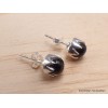 Clous d'oreilles Onyx noir ronds Boucles d'oreilles en pierres AW100.2