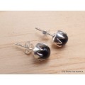 Clous d'oreilles Onyx noir ronds Boucles d'oreilles en pierres AW100.2