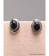 Clous d'oreilles Onyx noir oval-aj Boucles d'oreilles en pierres AW100.3