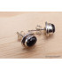 Clous d'oreilles Onyx noir oval-aj Boucles d'oreilles en pierres AW100.3