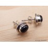 Clous d'oreilles Onyx noir oval-aj Boucles d'oreilles en pierres AW100.3