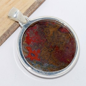 Gros Pendentif rond en Agate Seam Bijoux en Agate Seam du Maroc CWA86.5