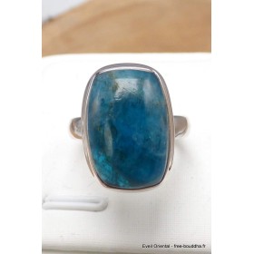 Bague Apatite bleue rectangulaire taille 54 Bijoux en Apatite bleue AW110.4