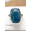 Bague Apatite bleue rectangulaire taille 54 Bijoux en Apatite bleue AW110.4