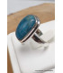 Bague Apatite bleue rectangulaire taille 54 Bijoux en Apatite bleue AW110.4